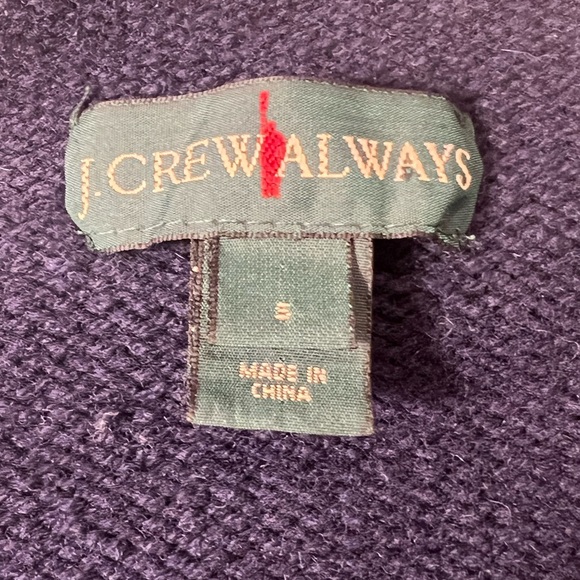 J Crew Always Intarsia 100% Wool Fisherman Roll Neck Sweater Mens Small Navy - Picture 2 of 10